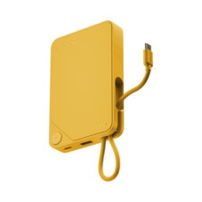 Momax 1-Power X Battery Pack (10000mAh) with Built-in USB-C Cable (Yellow)